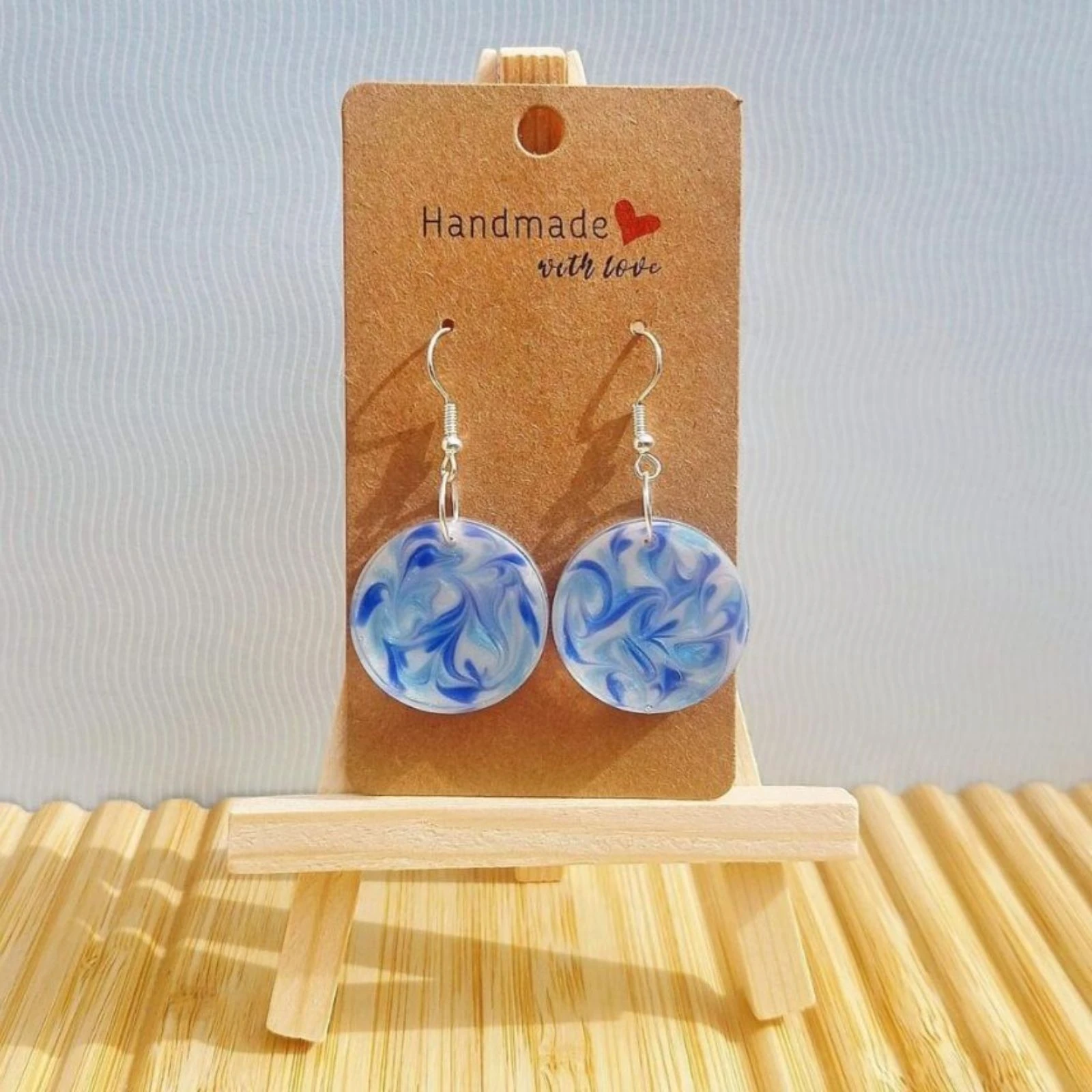 Boucles d'oreilles nuances de bleus 